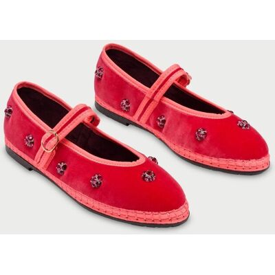Flabelus Merceditas de mujer en terciopelo pierre flower green. (43) Rosa mujer Flabelus Merceditas de mujer en terciopelo pierre flower green. (43) Rosa mujer