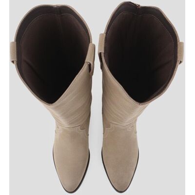 Blogger Bota alta mujer piel serraje tacon bajo. (38) Gris claro mujer Blogger Bota alta mujer piel serraje tacon bajo. (38) Gris claro mujer