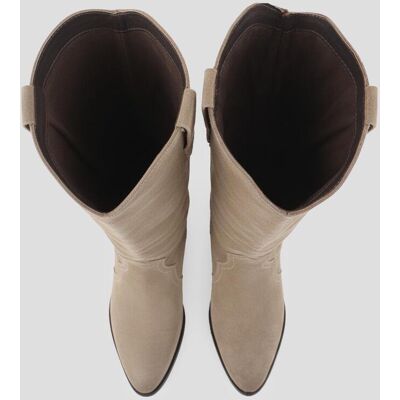 Blogger Bota alta mujer piel serraje tacon bajo. (40) Gris claro mujer Blogger Bota alta mujer piel serraje tacon bajo. (40) Gris claro mujer