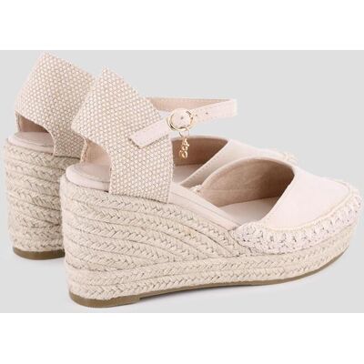 Blogger Alpargatas de cuña de mujer con pulsera al tobillo con hebilla. (40) Beige mujer Blogger Alpargatas de cuña de mujer con pulsera al tobillo con hebilla. (40) Beige mujer