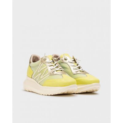Wonders Zapatillas deportivas de mujer de piel vacuna con cordones elásticos. (38) Amarillo mujer Wonders Zapatillas deportivas de mujer de piel vacuna con cordones elásticos. (38) Amarillo mujer