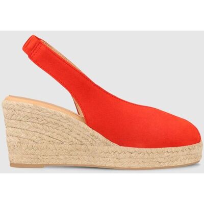 Lodi Alpargatas de cuña de mujer en ante color rojo. (35) Rojo mujer Lodi Alpargatas de cuña de mujer en ante color rojo. (35) Rojo mujer