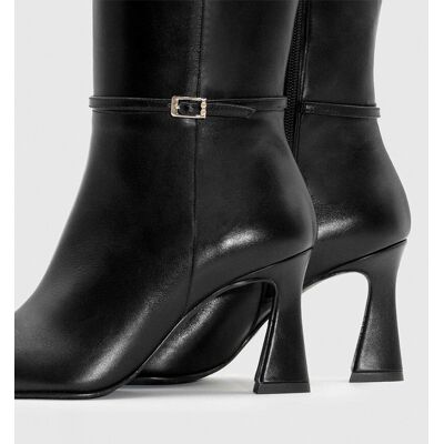 Lodi Botas altas de mujer en piel con tacón geométrico. (41) Negro mujer Lodi Botas altas de mujer en piel con tacón geométrico. (41) Negro mujer
