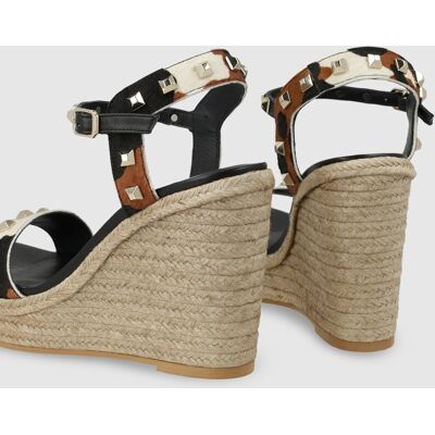 Lodi Sandalias de plataforma de mujer en piel efecto animal print. (36) Negro mujer Lodi Sandalias de plataforma de mujer en piel efecto animal print. (36) Negro mujer