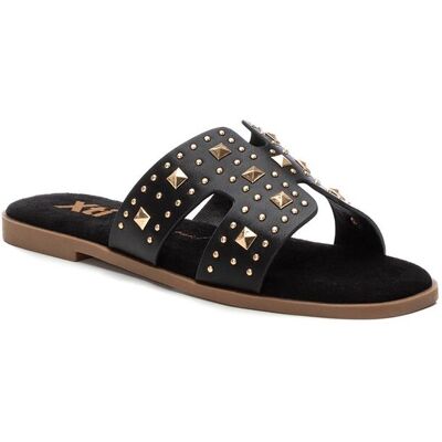 XTI Sandalias planas de mujer con tachas. (39) Negro mujer XTI Sandalias planas de mujer con tachas. (39) Negro mujer