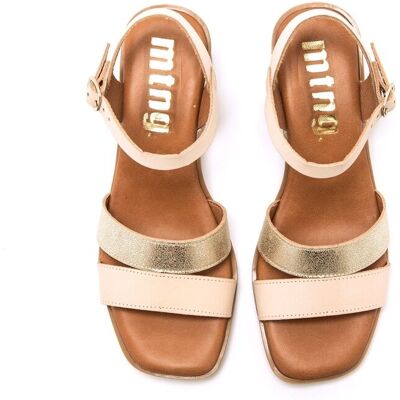 mustang Sandalias de tacón de mujer de piel con tiras finas. (36) Natural mujer mustang Sandalias de tacón de mujer de piel con tiras finas. (36) Natural mujer
