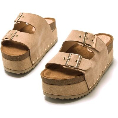 mustang Sandalias de planas con plataforma bio y hebillas anchas. (41) Natural mujer mustang Sandalias de planas con plataforma bio y hebillas anchas. (41) Natural mujer