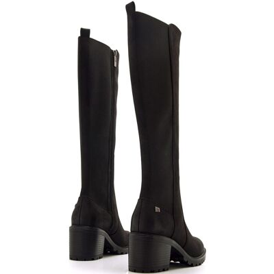mustang Botas básicas altas de mujer con tacón grueso y suela dentada. (38) Negro mujer mustang Botas básicas altas de mujer con tacón grueso y suela dentada. (38) Negro mujer