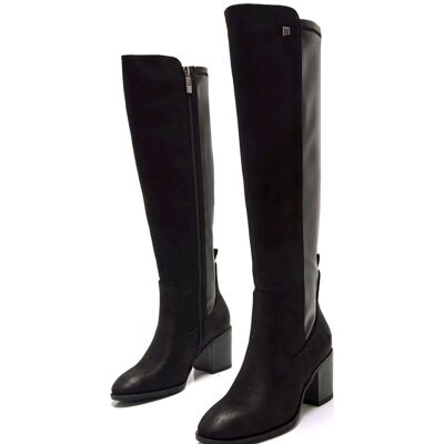 mustang Botas básicas altas de mujer con tacón ancho. (41) Negro mujer mustang Botas básicas altas de mujer con tacón ancho. (41) Negro mujer