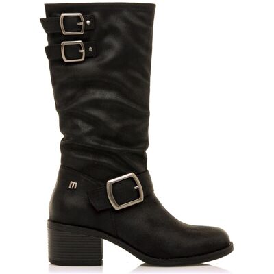 mustang Botas básicas altas de mujer con detalle de hebillas anchas. (37) Negro mujer mustang Botas básicas altas de mujer con detalle de hebillas anchas. (37) Negro mujer