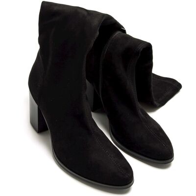 mustang Botas básicas altas de mujer en textil con tacón ancho. (36) Negro mujer mustang Botas básicas altas de mujer en textil con tacón ancho. (36) Negro mujer