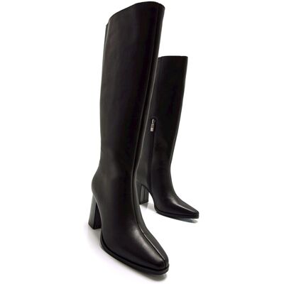 mustang Botas básicas altas de mujer en piel con puntera fina. (40) Negro mujer mustang Botas básicas altas de mujer en piel con puntera fina. (40) Negro mujer