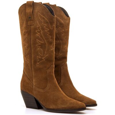 mustang Botas altas de mujer en piel estilo cowboy. (36) Avellana mujer mustang Botas altas de mujer en piel estilo cowboy. (36) Avellana mujer
