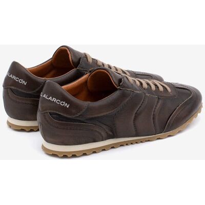 Ángel Alarcón Zapatillas de piel de mujer cómodo. (36) Marrón oscuro mujer Ángel Alarcón Zapatillas de piel de mujer cómodo. (36) Marrón oscuro mujer