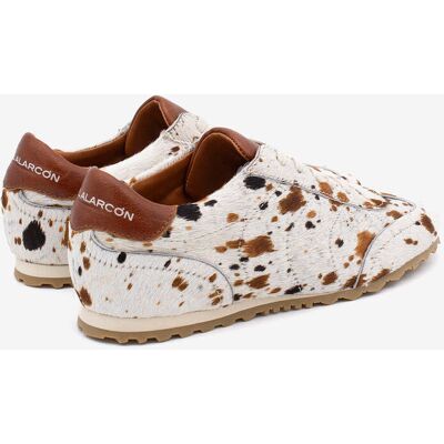 Ángel Alarcón Zapatillas retro de piel de mujer cómodo, Kesia. (39) Blanco/Marrón mujer Ángel Alarcón Zapatillas retro de piel de mujer cómodo, Kesia. (39) Blanco/Marrón mujer