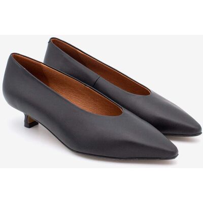 Ángel Alarcón Zapatos de salón de mujer de piel con escote alto. (37) Negro mujer Ángel Alarcón Zapatos de salón de mujer de piel con escote alto. (37) Negro mujer