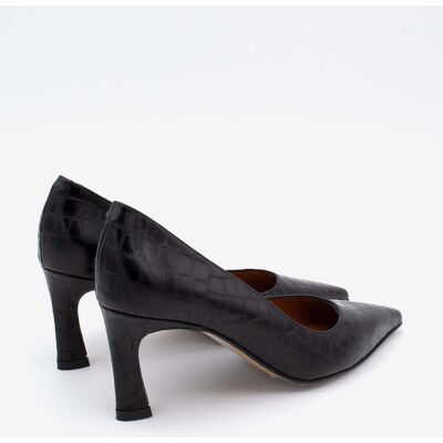 Ángel Alarcón Zapatos de salón mujer de piel print cocodrilo de punta fina y tacón medio Hariah. (37) Negro mujer Ángel Alarcón Zapatos de salón mujer de piel print cocodrilo de punta fina y tacón medio Hariah. (37) Negro mujer