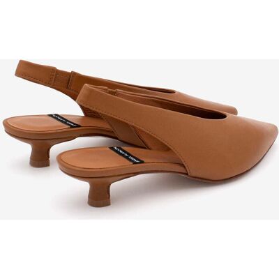 Ángel Alarcón Zapato de salón de mujer destalonado de tacón bajo con escote alto de piel grano suave, SONIA. (36) Cuero mujer Ángel Alarcón Zapato de salón de mujer destalonado de tacón bajo con escote alto de piel grano suave, SONIA. (36) Cuero mujer