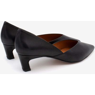 Ángel Alarcón Zapato de salón de mujer tipo d'orsay con tacón bajo de piel, brizia. (36) Negro mujer Ángel Alarcón Zapato de salón de mujer tipo d'orsay con tacón bajo de piel, brizia. (36) Negro mujer