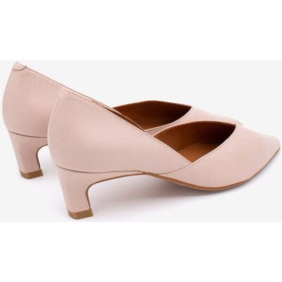 Ángel Alarcón Zapato de salón de mujer tipo d'orsay con tacón bajo de piel, brizia. (38) Rosa pastel mujer Ángel Alarcón Zapato de salón de mujer tipo d'orsay con tacón bajo de piel, brizia. (38) Rosa pastel mujer