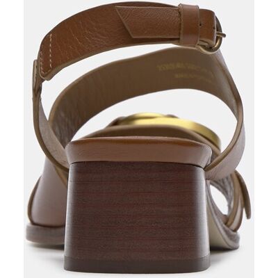 Lottusse Sandalias de tacón de tiras de piel de mujer. (35) Marrón mujer Lottusse Sandalias de tacón de tiras de piel de mujer. (35) Marrón mujer
