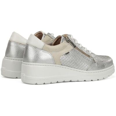 Fluchos Zapatos de cordones de mujer fabricados en piel. (40) Plata mujer Fluchos Zapatos de cordones de mujer fabricados en piel. (40) Plata mujer