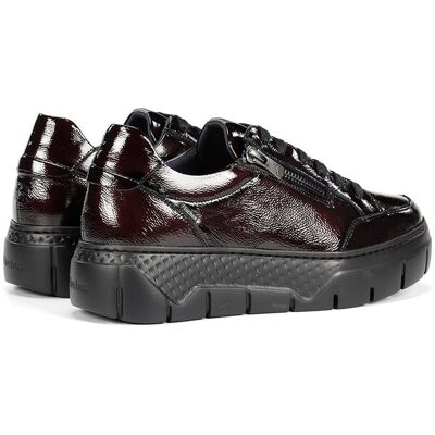 Fluchos Zapatos de cordones de mujer fabricados en charol. (39) Rojo / Negro mujer Fluchos Zapatos de cordones de mujer fabricados en charol. (39) Rojo / Negro mujer