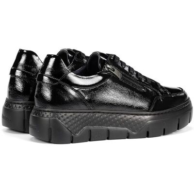 Fluchos Zapatos de cordones de mujer fabricados en charol. (38) Gris oscuro mujer Fluchos Zapatos de cordones de mujer fabricados en charol. (38) Gris oscuro mujer