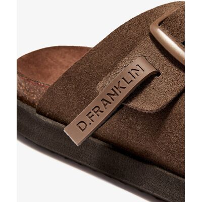 D.Franklin Sandalias planas unisex en piel Vibe. (36) Marrón oscuro mujer D.Franklin Sandalias planas unisex en piel Vibe. (36) Marrón oscuro mujer