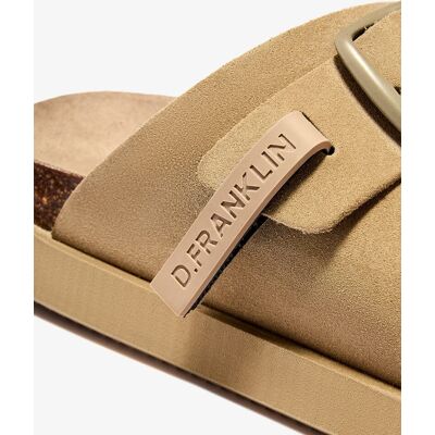 D.Franklin Sandalias planas unisex en piel Vibe. (39) Beige mujer D.Franklin Sandalias planas unisex en piel Vibe. (39) Beige mujer