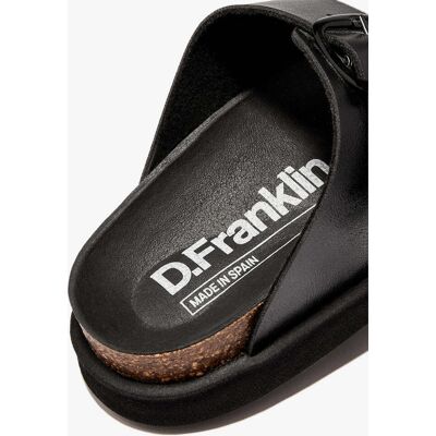 D.Franklin Sandalias planas de mujer con hebilla Vibe met. (37) Negro mujer D.Franklin Sandalias planas de mujer con hebilla Vibe met. (37) Negro mujer