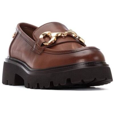XTI Mocasines de mujer planos con cadena decorativa. (39) Camel mujer XTI Mocasines de mujer planos con cadena decorativa. (39) Camel mujer