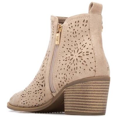 XTI Botines básicos de mujer con tacón y cremallera. (37) Beige mujer XTI Botines básicos de mujer con tacón y cremallera. (37) Beige mujer