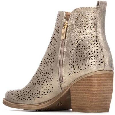 XTI Botines básicos de mujer con tacón y cremallera. (39) Oro mujer XTI Botines básicos de mujer con tacón y cremallera. (39) Oro mujer