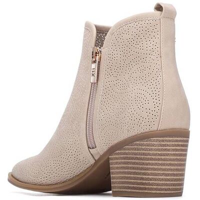 XTI Botines básicos de mujer con tacón y cremallera. (41) Beige mujer XTI Botines básicos de mujer con tacón y cremallera. (41) Beige mujer