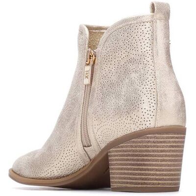 XTI Botines básicos de mujer con tacón y cremallera. (40) Oro mujer XTI Botines básicos de mujer con tacón y cremallera. (40) Oro mujer
