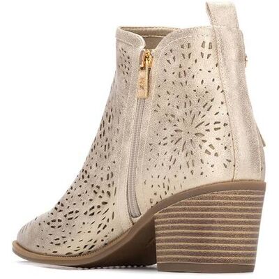 XTI Botines básicos de mujer con tacón y cremallera. (36) Oro mujer XTI Botines básicos de mujer con tacón y cremallera. (36) Oro mujer