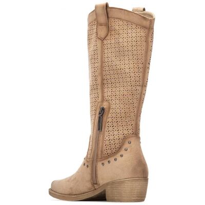 Refresh Botas básicas de mujer estilo cowboy. (38) Beige mujer Refresh Botas básicas de mujer estilo cowboy. (38) Beige mujer