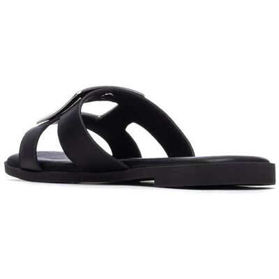 XTI Sandalias planas de mujer con suela de goma. (36) Negro mujer XTI Sandalias planas de mujer con suela de goma. (36) Negro mujer
