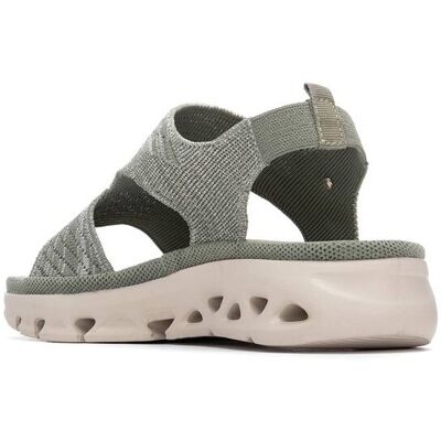 XTI Sandalias planas de mujer con suela de goma. (38) Kaki mujer XTI Sandalias planas de mujer con suela de goma. (38) Kaki mujer