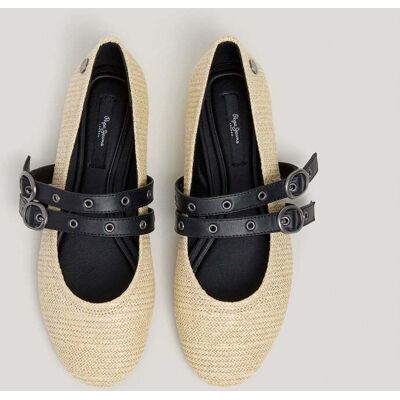 Pepe Jeans Bailarinas de mujer planas con doble correa. (36) Natural mujer Pepe Jeans Bailarinas de mujer planas con doble correa. (36) Natural mujer