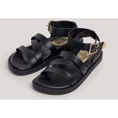 Pepe Jeans Sandalias de mujer planas de tiras cruzadas. (38) Negro mujer Pepe Jeans Sandalias de mujer planas de tiras cruzadas. (38) Negro mujer