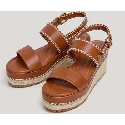 Pepe Jeans Sandalias de mujer de cuña cierre hebilla. (36) Marrón mujer Pepe Jeans Sandalias de mujer de cuña cierre hebilla. (36) Marrón mujer