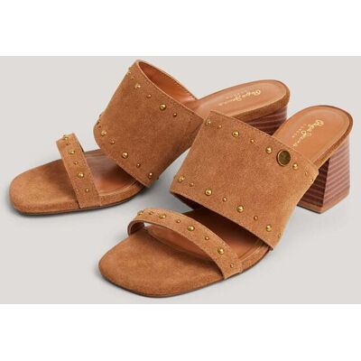 Pepe Jeans Sandalias de mujer de tacón tipo mule en ante. (40) Marrón mujer Pepe Jeans Sandalias de mujer de tacón tipo mule en ante. (40) Marrón mujer