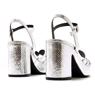 mustang Sandalias de tacón de mujer con tiras cruzadas. (36) Plata mujer mustang Sandalias de tacón de mujer con tiras cruzadas. (36) Plata mujer