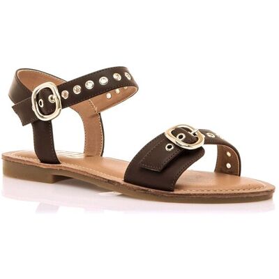 mustang Sandalias planas de mujer con hebilla ajustable. (38) Marrón oscuro mujer mustang Sandalias planas de mujer con hebilla ajustable. (38) Marrón oscuro mujer