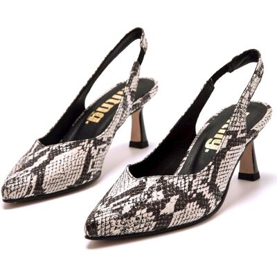 mustang Zapatos de salón de mujer de estilo destalonado. (38) Antracita / Blanco mujer mustang Zapatos de salón de mujer de estilo destalonado. (38) Antracita / Blanco mujer