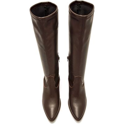 mustang Botas cowboy para mujer en piel y caña stretch. (41) Marrón oscuro mujer mustang Botas cowboy para mujer en piel y caña stretch. (41) Marrón oscuro mujer