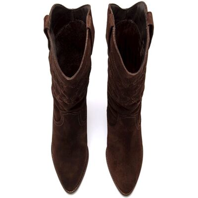 mustang Botas altas de mujer en piel estilo cowboy. (41) Marrón mujer mustang Botas altas de mujer en piel estilo cowboy. (41) Marrón mujer