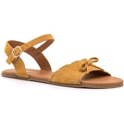 mustang Sandalias planas para mujer en piel con piso respetuoso. (41) Amarillo mujer mustang Sandalias planas para mujer en piel con piso respetuoso. (41) Amarillo mujer